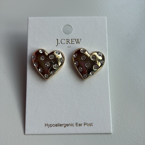 JCrew NWT Gold Heart Earrings - Picture 4 of 6
